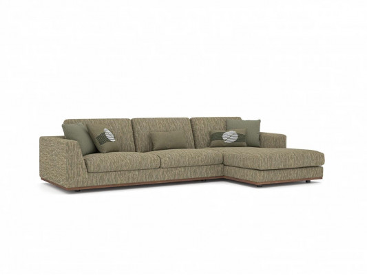 Green L-shaped corner sofa living room upholstered furniture modern textile sofa couch