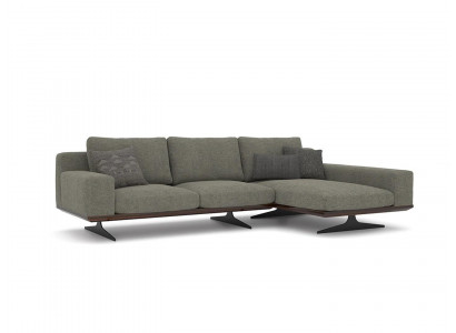Gray Designer Corner Sofa L-Shape Relax Living Room Upholstered Sofa Luxury Modern Furniture