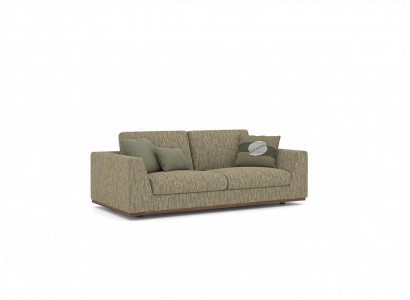Two-seater sofa couch modern green textile upholstered furniture living room new
