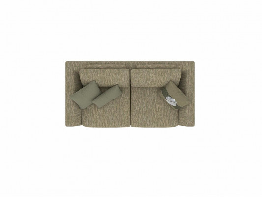Two-seater sofa couch modern green textile upholstered furniture living room new
