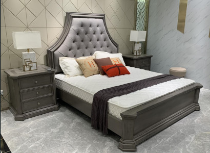 Bedroom double bed design Chesterfield bed upholstered beds furniture
