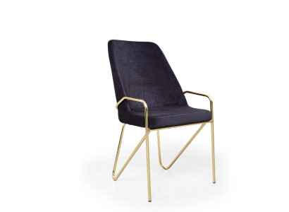 Padded chair in Bordeaux color in luxurious stainless steel premium design