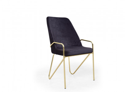 Padded chair in Bordeaux color in luxurious stainless steel premium design