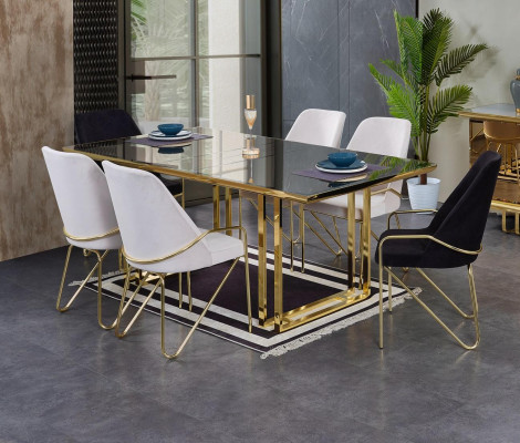 Padded chair in Bordeaux color in luxurious stainless steel premium design