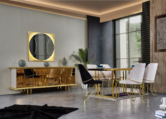 Padded chair in Bordeaux color in luxurious stainless steel premium design