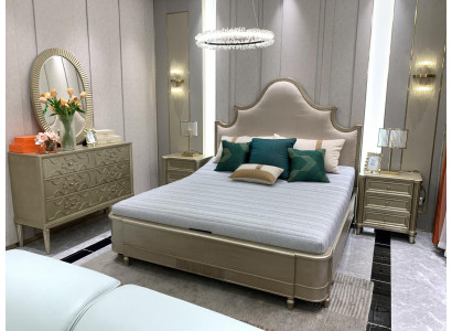 Bedroom design bed set ensemble beds 2x nightstand 3-piece furniture complete.