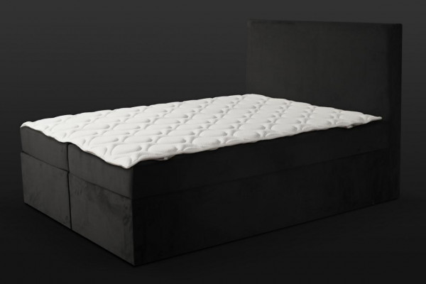 Black double bed classic bedroom furniture design elegant fabric new