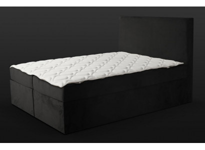 Black double bed classic bedroom furniture design elegant fabric new