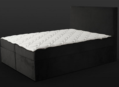 Black double bed classic bedroom furniture design elegant fabric new