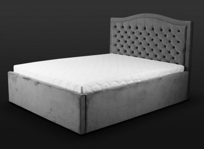 Gray Chesterfield bed Classic bedroom furniture design Elegant fabric