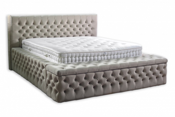 Chesterfield double hotel beds sleeping room leather modern bed upholstery