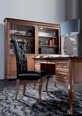 Designer classic wooden chair office Chesterfield armchair leather armchair