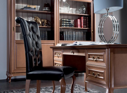 Designer classic wooden chair office Chesterfield armchair leather armchair