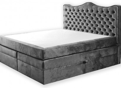 Box spring bed beds upholstered bed hotel leather textile fabric 180x200cm velvet furniture