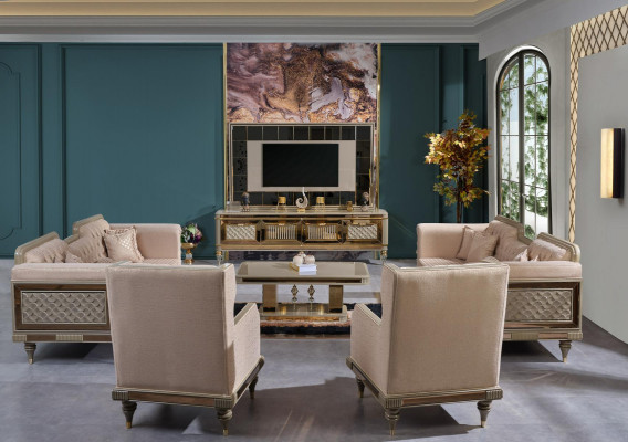 Wall to the living room TV stand TV stand in luxurious premium design made of stainless steel