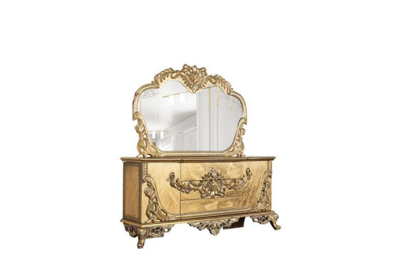 Set Chest of Drawers Mirror Set Chests Wood Group Sideboard Furniture Baroque