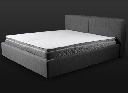 Gray double bed upholstered beds bed frame design elegant fabric bed