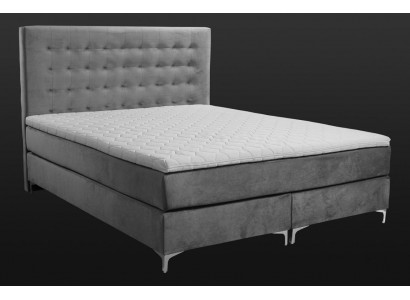 Gray double bed classic bedroom furniture design elegant fabric new