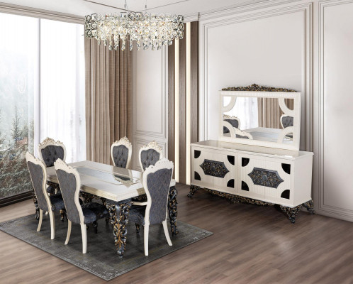 Dining table dining group classic table dining room set 7-piece set chair 6x chairs new