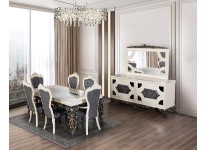 Dining table dining group classic table dining room set 7-piece set chair 6x chairs new