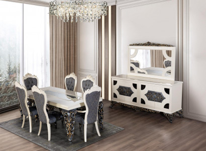 Dining table dining group classic table dining room set 7-piece set chair 6x chairs new