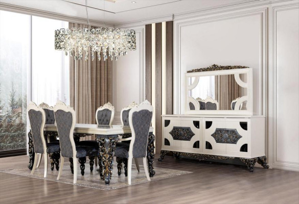 Dining table dining group classic table dining room set 7-piece set chair 6x chairs new
