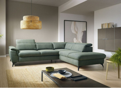 Living room L-shape modern green design sofas new corner sofa upholstery