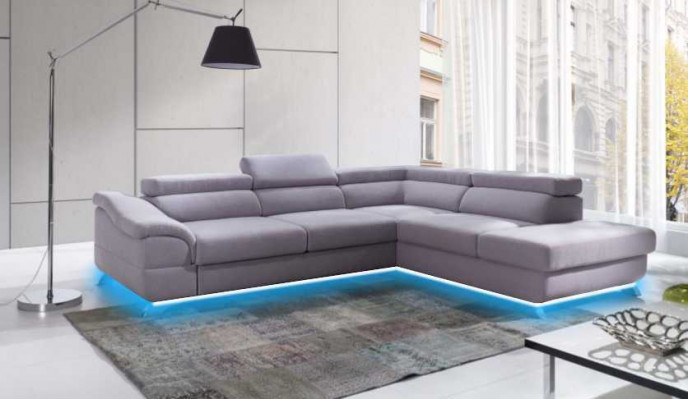 Corner sofa with bed function, living landscape, sofa, sectional sofa, couch corner, upholstery suite