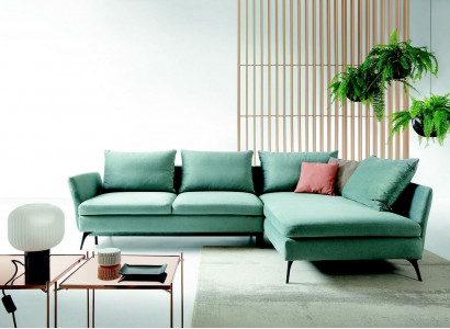 Living room green furniture textile sofas sectional sofa L-shaped couch upholstery furniture