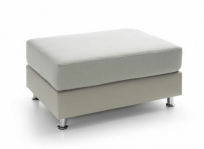 XXL Club Footstool Club Lounge Stool Leather Textile Ottoman Designer Pouf