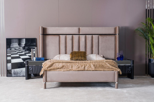 Bedroom Set Complete Bed + 2x Nightstands + Wardrobe 4-piece.