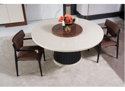 Dining room set Modern dining table + 4x chairs Table wood upholstered chair 5pcs. New
