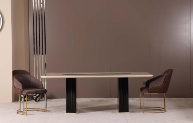 Dining Room Set Luxury 4x Chairs + Dining Table Dining Group Set Armchairs Modern