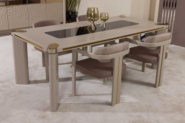 Dining room set 4x chairs dining table set dining room designer wood chairs suite new