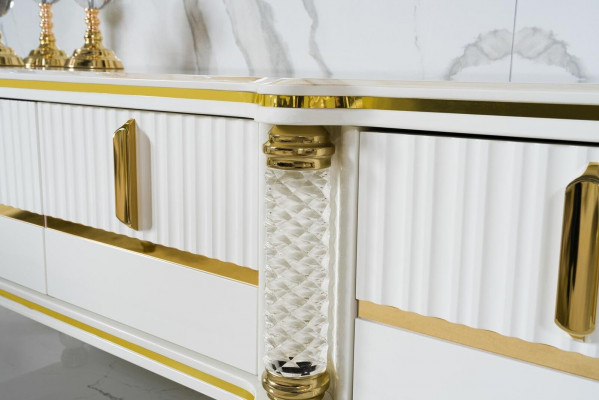 Luxury living room wall unit RTV TV frame lowboard TV stand white living room furniture new