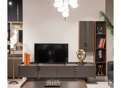 Wall unit TV wall wood modern shelf living room furniture cabinet RTV with wall cabinet