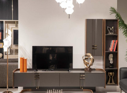 Wall unit TV wall wood modern shelf living room furniture cabinet RTV with wall cabinet