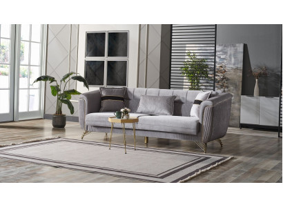 3-seater sofa textile wood modern sofa upholstered couch sofas design luxury grey
