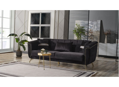 Noble Three-Seater Sofa Modern 3-Seater Stylish Sofa 228cm Brown Furniture