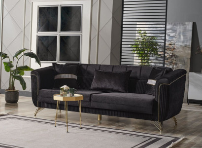 Noble Three-Seater Sofa Modern 3-Seater Stylish Sofa 228cm Brown Furniture