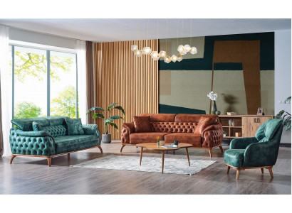 Classic Sofa Set 3+3+1 Seater Chesterfield Relax Armchair Furniture Sofa