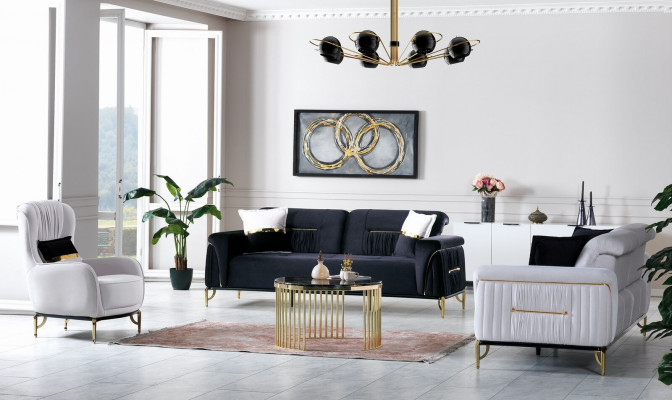 Design Living Room Set Sofa Suite 3+3+1 Living Room Furniture Suites Velvet