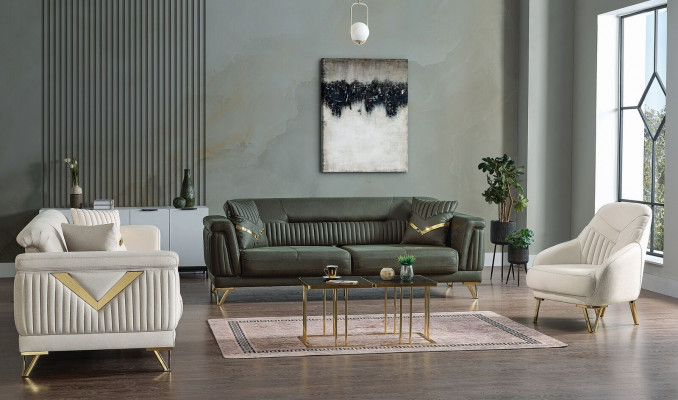 Modern Living Room Design Set Sofa Suite 3+3+1 Living Room Furniture Set