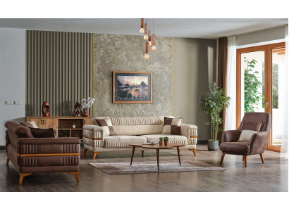 Designer sofa set 3+3+1 seater couch upholstered seating set luxury new