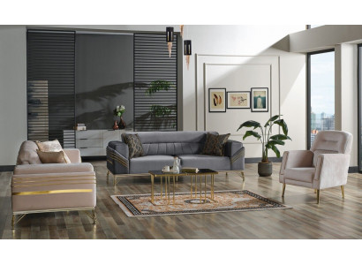 Exclusive sofa set 3+3+1 3-piece 2x sofa armchair relax luxurious set