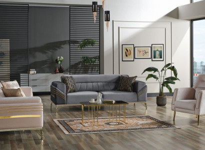 Exclusive sofa set 3+3+1 3-piece 2x sofa armchair relax luxurious set