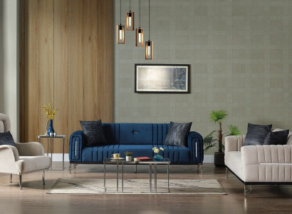 Modern Sofa Set 3+3+1 Seat Armchair Textile Sofa 3-pc. Set Design New
