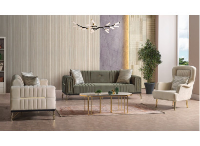 Exclusive sofa set 3+3+1 3-piece 2x sofa relax armchair luxurious set