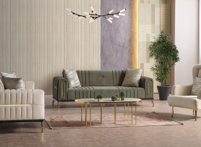 Exclusive sofa set 3+3+1 3-piece 2x sofa relax armchair luxurious set