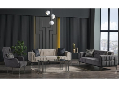 Sofa set 3+3+1 seater textile modern complete armchair sofa 3 seater luxury new